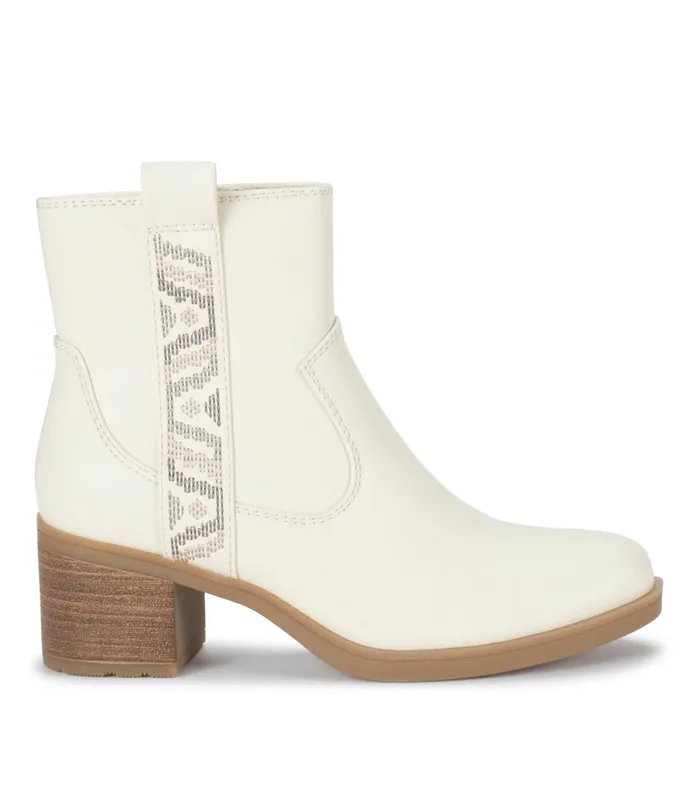 Women Baretraps Booties Covina Block Heel Bootie Cream