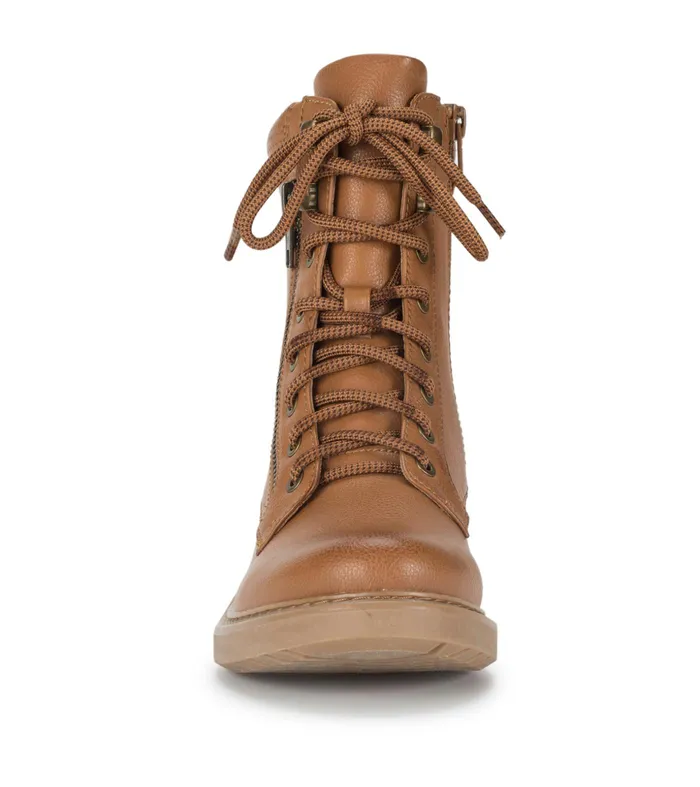 Women Baretraps Booties Holden Lace Up Bootie Dark Cognac