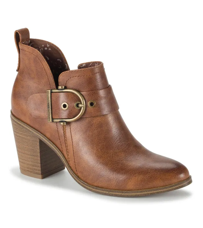 Women Baretraps Booties Karina Block Heel Ankle Bootie Brown