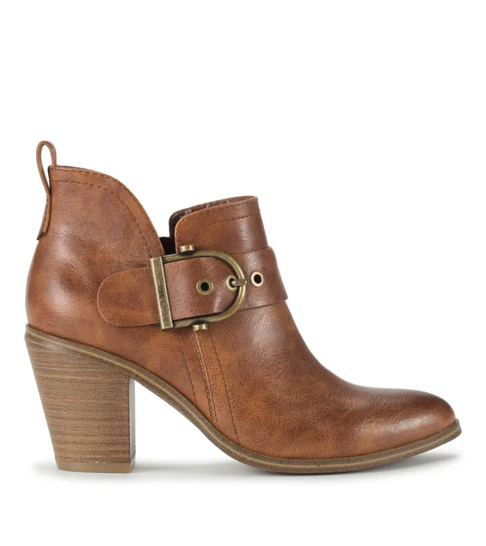 Women Baretraps Booties Karina Block Heel Ankle Bootie Brown