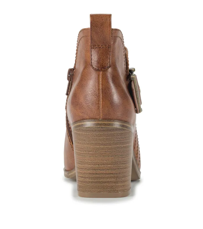 Women Baretraps Booties Karina Block Heel Ankle Bootie Brown