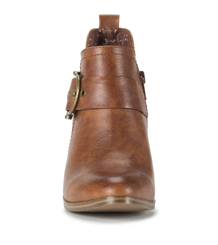 Women Baretraps Booties Karina Block Heel Ankle Bootie Brown