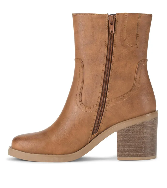 Women Baretraps Booties Mckenna Mid Calf Boot Cognac