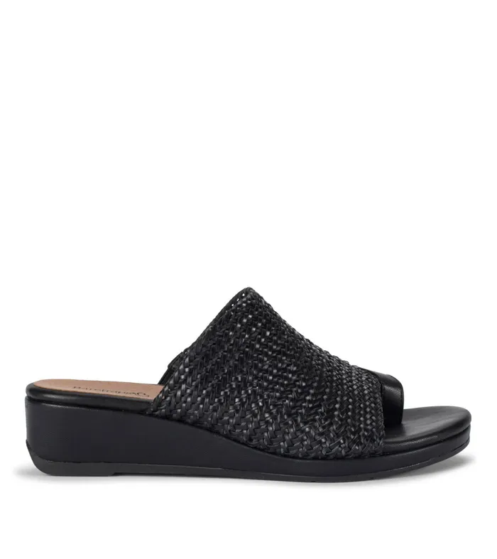 Women Baretraps Slides and Slip On Sandals Abey Wedge Slide Sandal Black