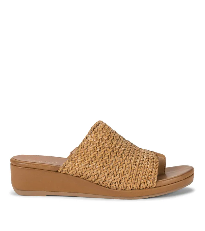 Women Baretraps Slides and Slip On Sandals Abey Wedge Slide Sandal Caramel