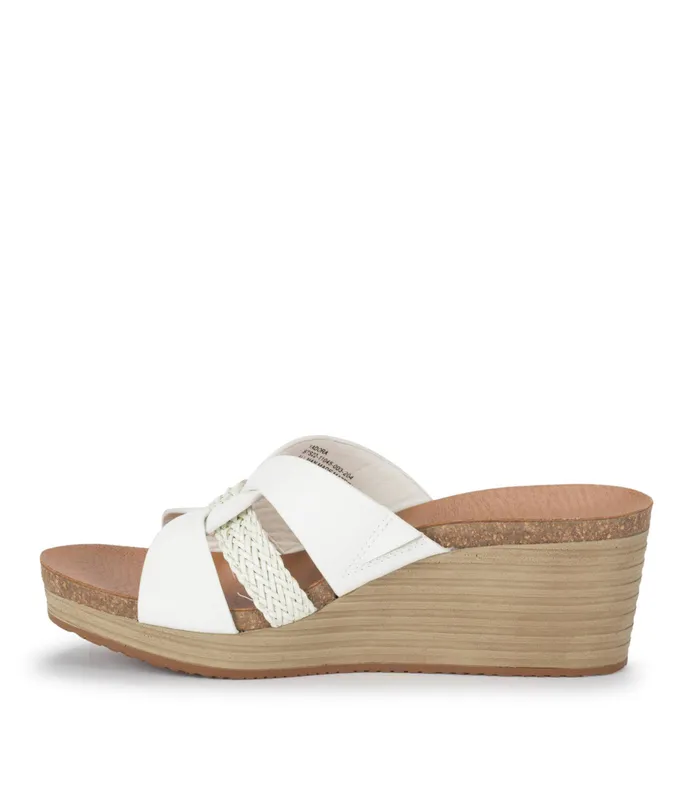 Women Baretraps Slides and Slip On Sandals Yadora Wedge Slide Sandal White