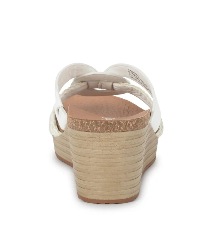 Women Baretraps Slides and Slip On Sandals Yadora Wedge Slide Sandal White