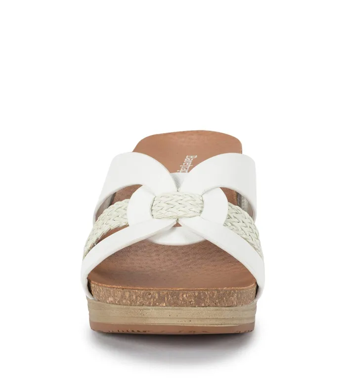 Women Baretraps Slides and Slip On Sandals Yadora Wedge Slide Sandal White