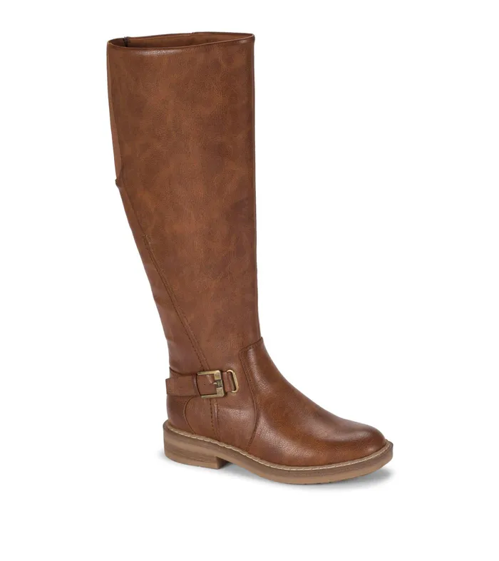 Women Baretraps Wide Calf Boots Autumn Wide Calf Riding Boot Cognac