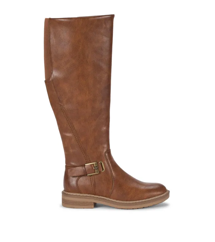 Women Baretraps Wide Calf Boots Autumn Wide Calf Riding Boot Cognac
