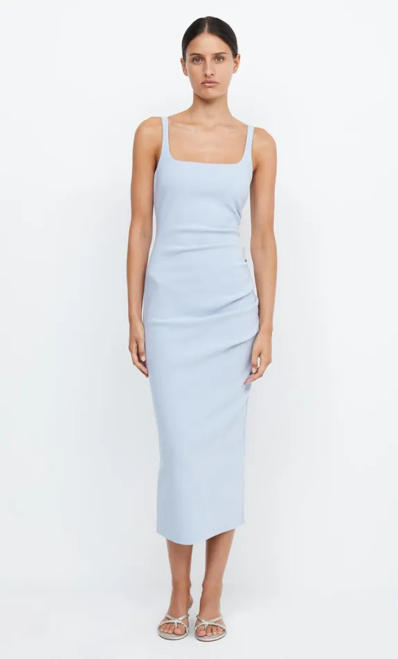 Women BE MINE SQUARE NECK DRESS 8211 DUSTY BLUE Bec Bridge Midi Dresses