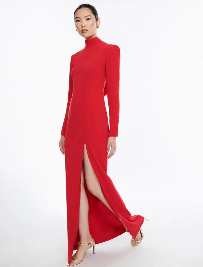 Women Beatrix Mock Neck Gown Carmine Red BCBG Dresses Women Beatrix Mock Neck Gown Carmine Red BCBG Dresses