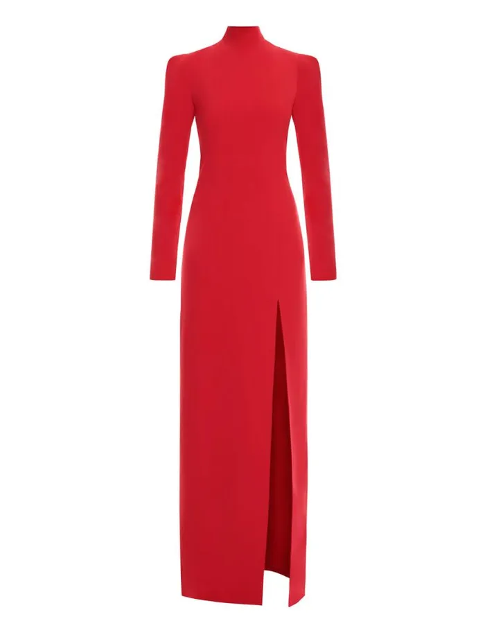 Women Beatrix Mock Neck Gown Carmine Red BCBG Dresses Women Beatrix Mock Neck Gown Carmine Red BCBG Dresses