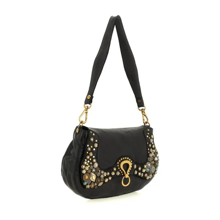Women Bella Di Notte Black Campomaggi ShoulderHobo Bag