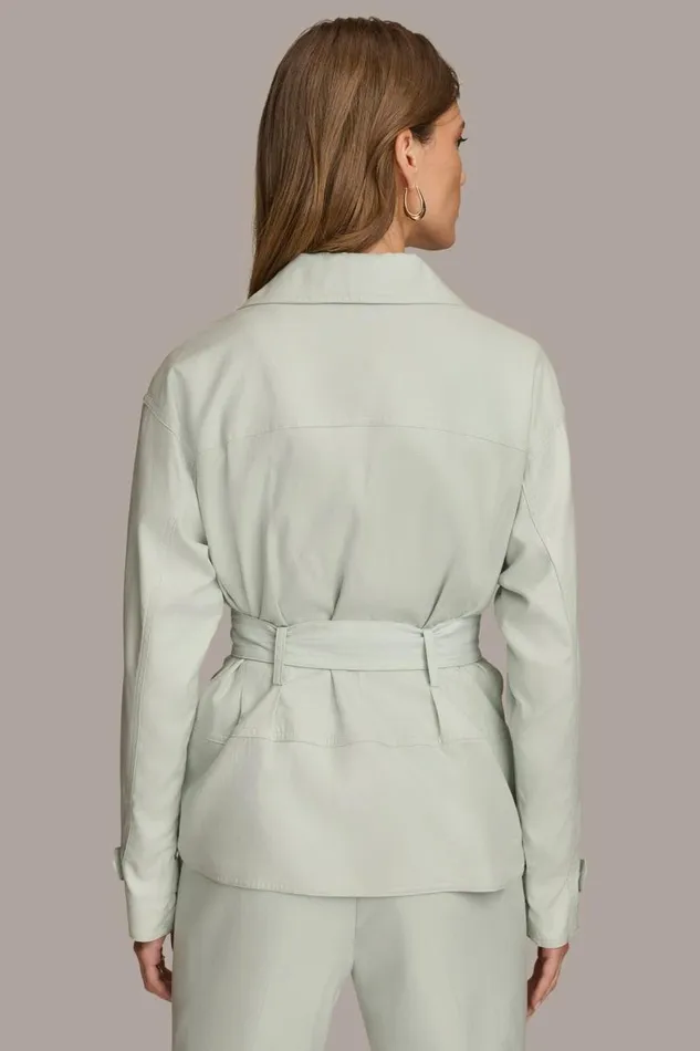 Women BELTED UTILITY JACKET Blue Frost Donna Karan New York Jackets And Blazers Women BELTED UTILITY JACKET Blue Frost Donna Karan New York Jackets And Blazers
