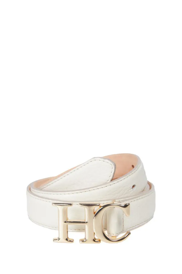 Women Belts Holland Cooper Atelier Slim Logo Belt Off White Women Belts Holland Cooper Atelier Slim Logo Belt Off White