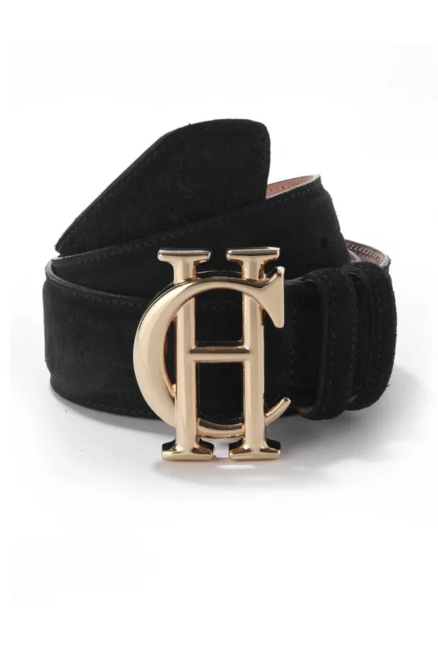 Women Belts Holland Cooper HC Classic Belt Suede Black Women Belts Holland Cooper HC Classic Belt Suede Black