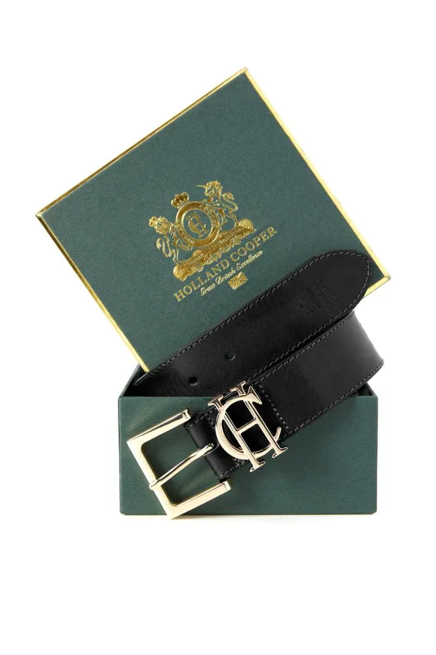 Women Belts Holland Cooper HC Classic Logo Belt Black