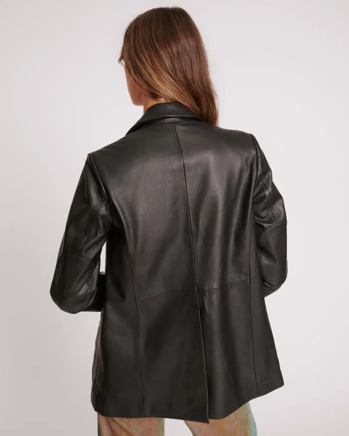 Women BLACK LEATHER BLAZER One Teaspoon Leather Women BLACK LEATHER BLAZER One Teaspoon Leather