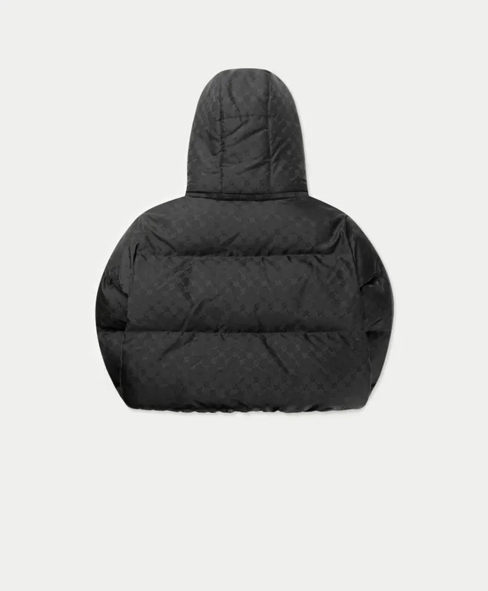 Women Black Monogram Cropped Puffer Jacket Daily Paper Jackets Women Black Monogram Cropped Puffer Jacket Daily Paper Jackets