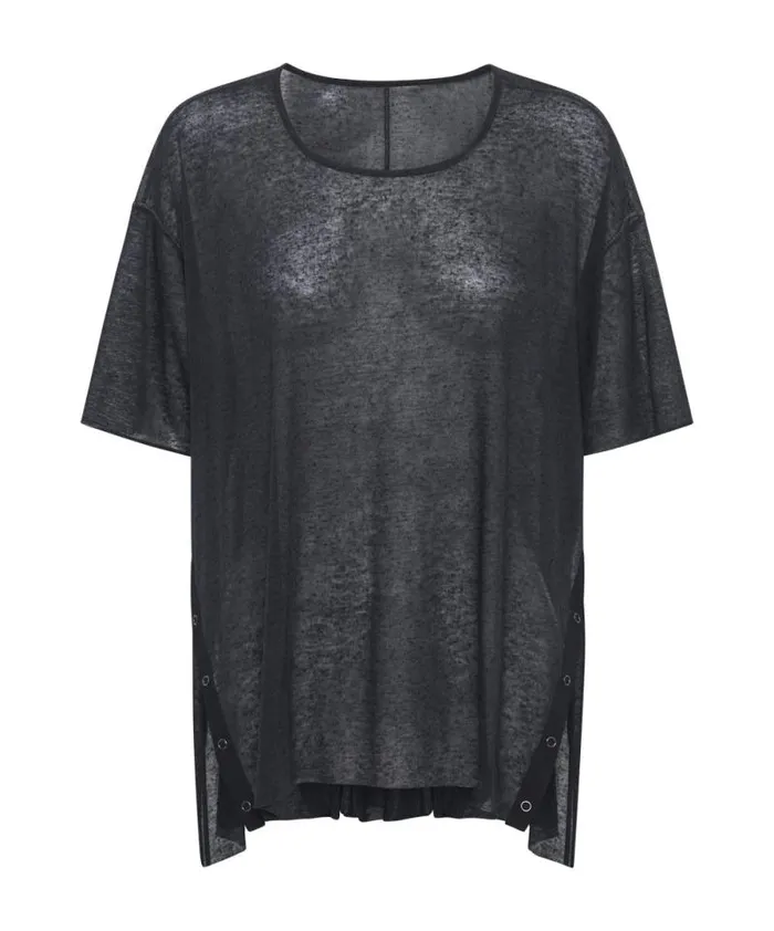 Women BLACK SPLIT SEAM TEE One Teaspoon Tops Women BLACK SPLIT SEAM TEE One Teaspoon Tops