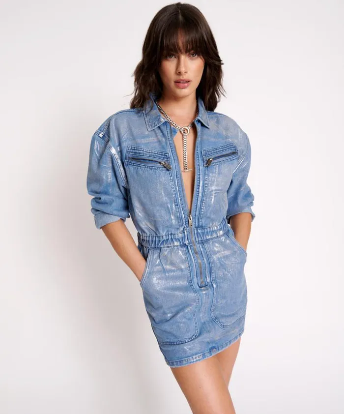 Women BLUE FUTURE OLIVIA DRESS One Teaspoon Denim Dresses Women BLUE FUTURE OLIVIA DRESS One Teaspoon Denim Dresses