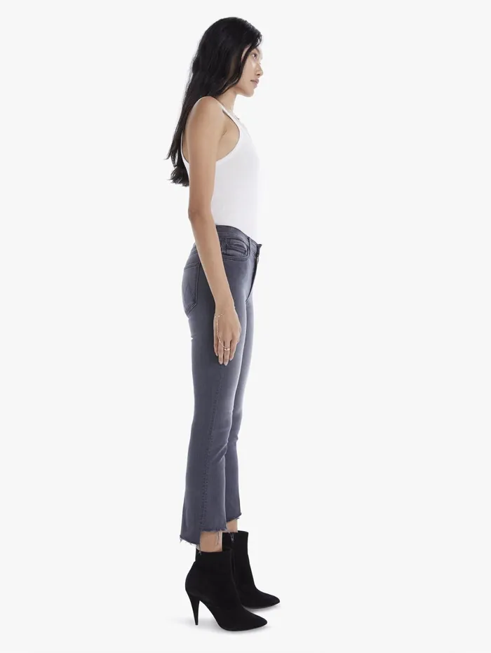Women Bootcut Mother Denim The Insider Crop Step Fray Charcoal
