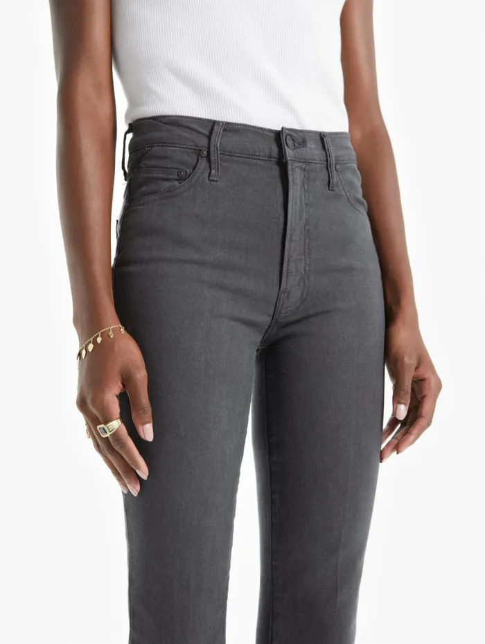 Women Bootcut Mother Denim The Insider Crop Step Fray Charcoal