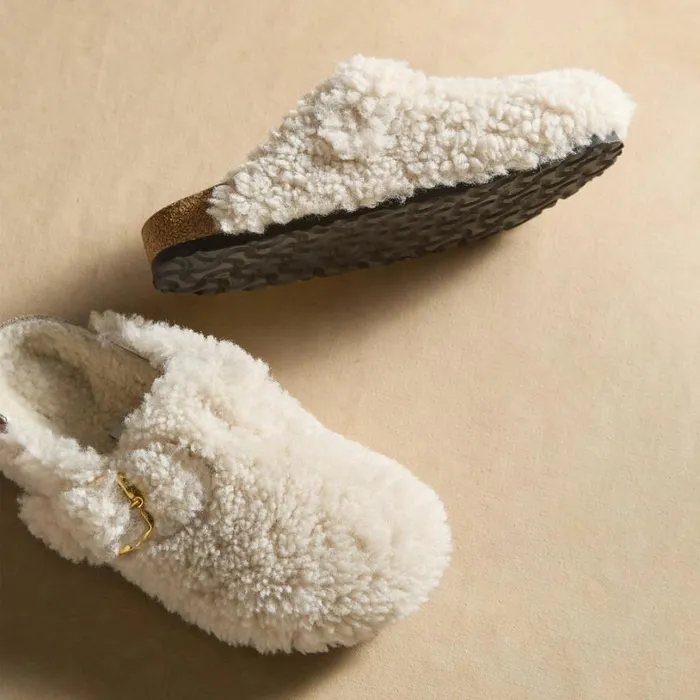 Women Boston Big Buckle Teddy Slides Eggshell Sundance Catalog Shoes Women Boston Big Buckle Teddy Slides Eggshell Sundance Catalog Shoes
