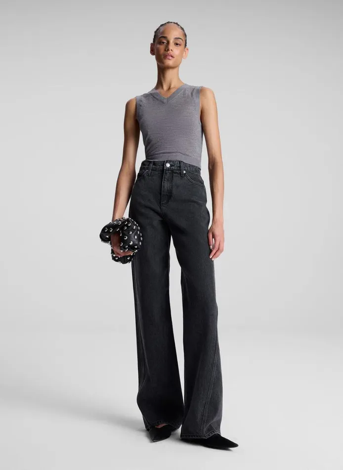 Women Bottoms ALC Abbott II Denim Jean Washed Black