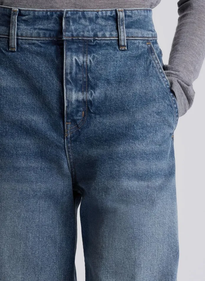 Women Bottoms ALC Grant Stretch Wide Leg Jean Medium Wash
