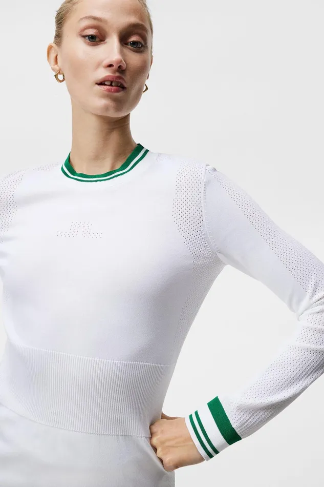 Women Bree Knitted Sweater White JLindeberg Knitwear Women Bree Knitted Sweater White JLindeberg Knitwear