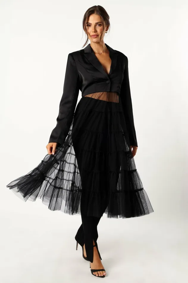 Women Briar Blazer Black Jackets and Coats Petal and Pup