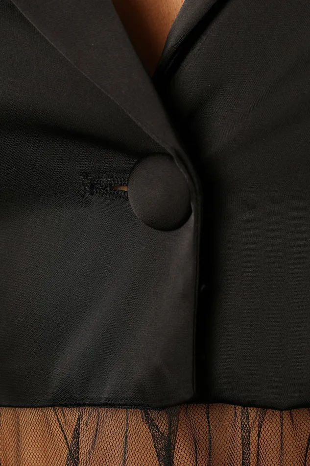 Women Briar Blazer Black Jackets and Coats Petal and Pup