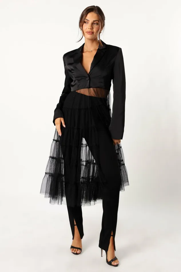 Women Briar Blazer Black Jackets and Coats Petal and Pup