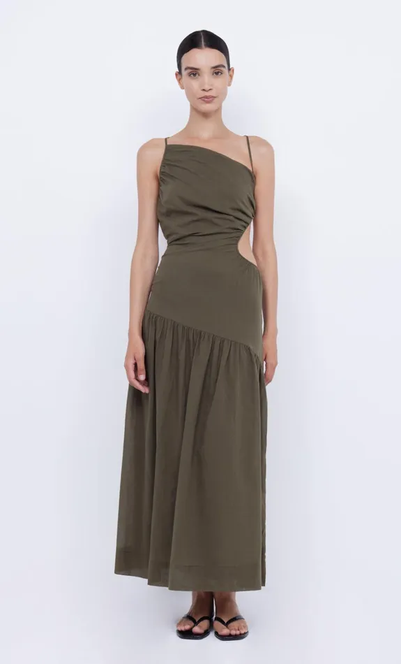 Women CALYPSO ASYM MAXI DRESS 8211 OLIVE GREEN Bec Bridge Maxi Dresses