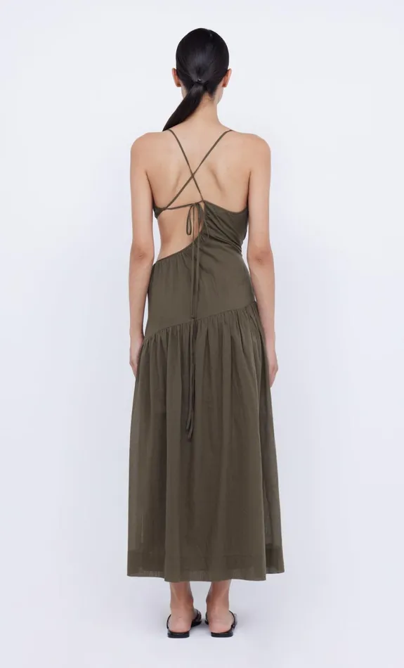 Women CALYPSO ASYM MAXI DRESS 8211 OLIVE GREEN Bec Bridge Maxi Dresses