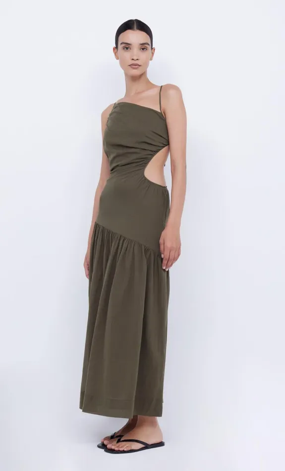 Women CALYPSO ASYM MAXI DRESS 8211 OLIVE GREEN Bec Bridge Maxi Dresses