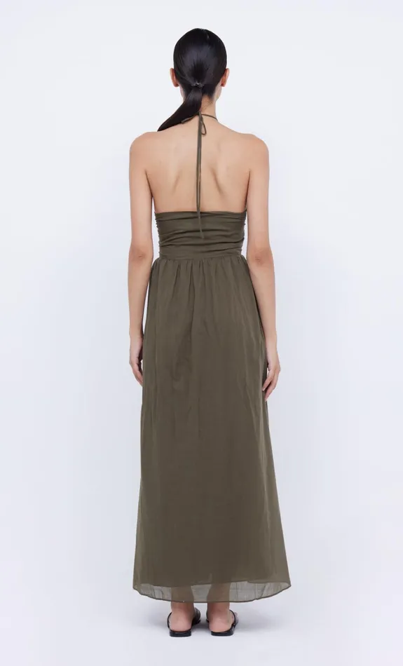 Women CALYPSO HALTER MAXI DRESS 8211 OLIVE GREEN Bec Bridge Maxi Dresses