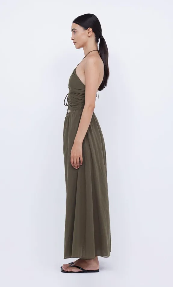 Women CALYPSO HALTER MAXI DRESS 8211 OLIVE GREEN Bec Bridge Maxi Dresses