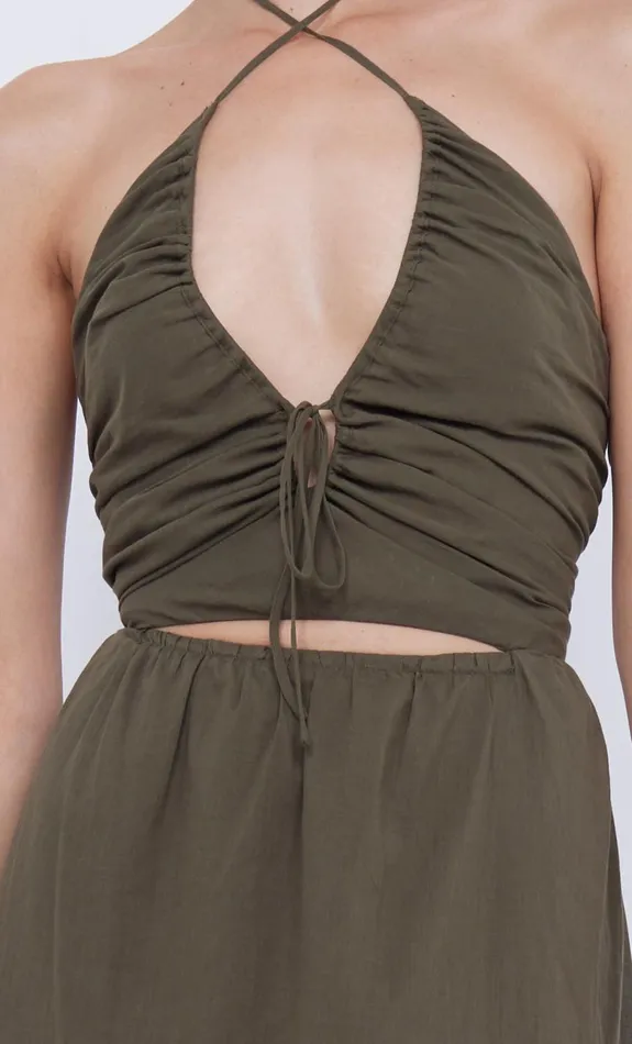 Women CALYPSO HALTER MAXI DRESS 8211 OLIVE GREEN Bec Bridge Maxi Dresses