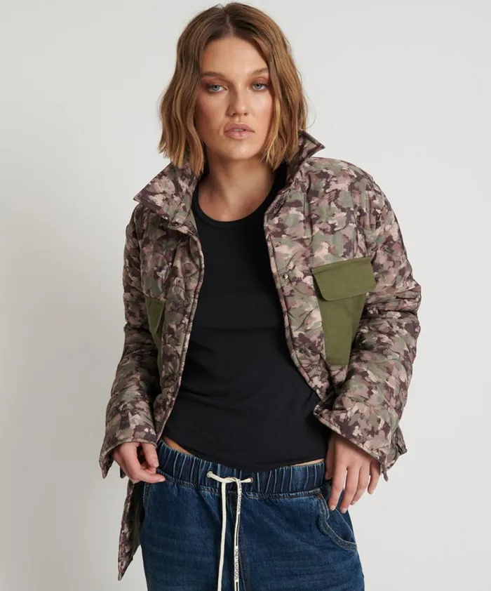 Women CAMO QUILTED JACKET One Teaspoon Jackets