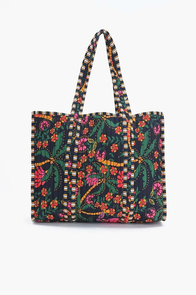 Women Charming Floral Embroidered Large Tote Totes America and Beyond