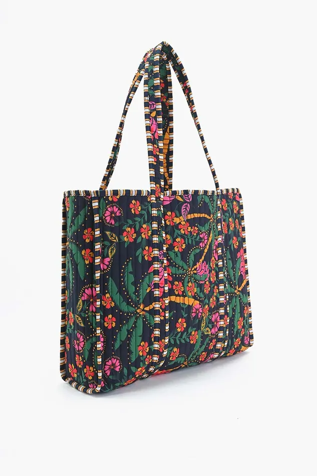Women Charming Floral Embroidered Large Tote Totes America and Beyond
