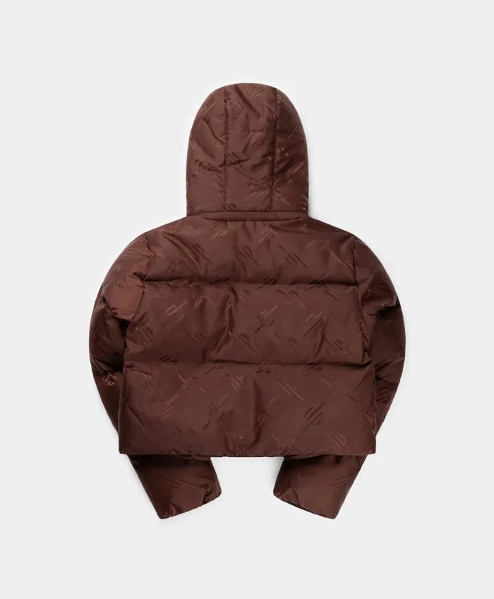 Women Chocolate Brown Monogram Hoella Puffer Daily Paper Jackets Women Chocolate Brown Monogram Hoella Puffer Daily Paper Jackets