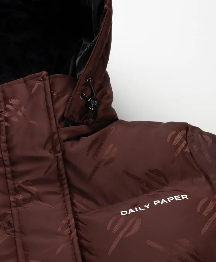 Women Chocolate Brown Monogram Hoella Puffer Daily Paper Jackets Women Chocolate Brown Monogram Hoella Puffer Daily Paper Jackets