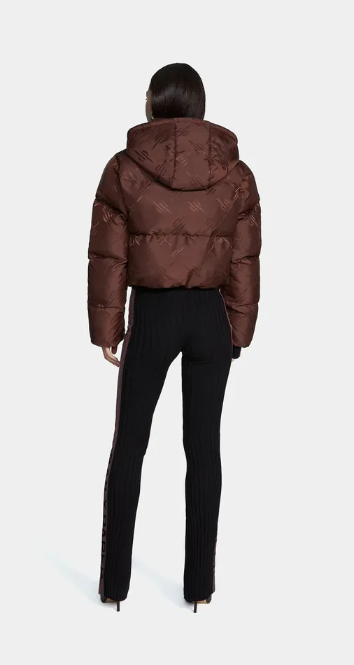 Women Chocolate Brown Monogram Hoella Puffer Daily Paper Jackets Women Chocolate Brown Monogram Hoella Puffer Daily Paper Jackets