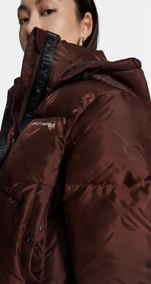 Women Chocolate Brown Monogram Hoella Puffer Daily Paper Jackets Women Chocolate Brown Monogram Hoella Puffer Daily Paper Jackets