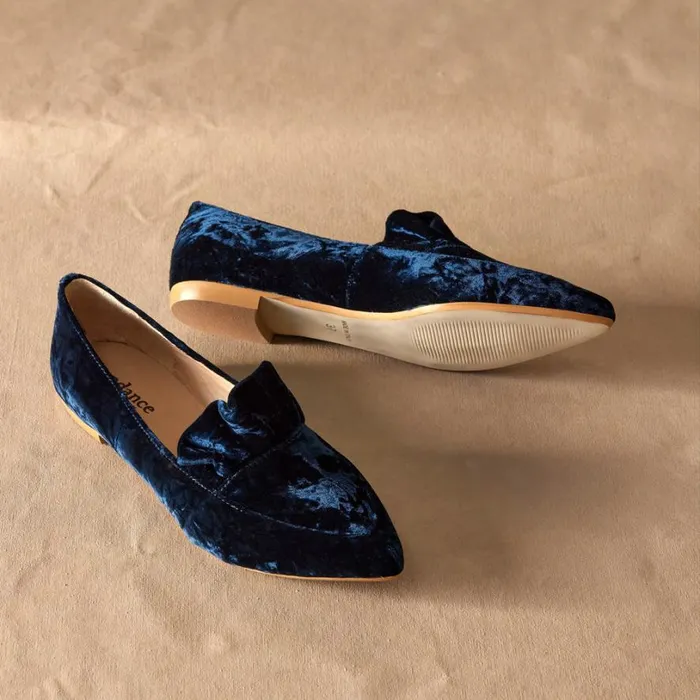 Women Chrystal Velvet Flats Navy Sundance Catalog Shoes Women Chrystal Velvet Flats Navy Sundance Catalog Shoes