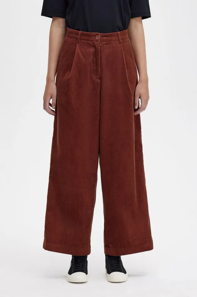 Women Corduroy Trousers Whisky Brown Fred Perry Trousers and Skirts